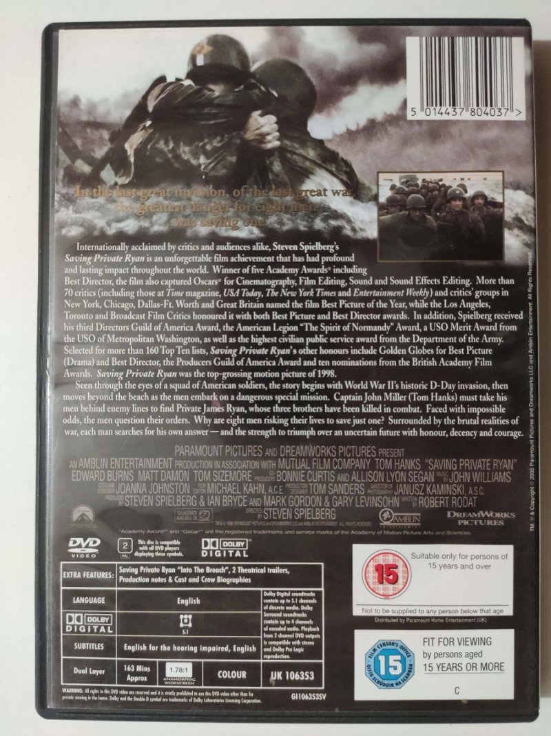 DVD. SAVING PRIVATE RYAN