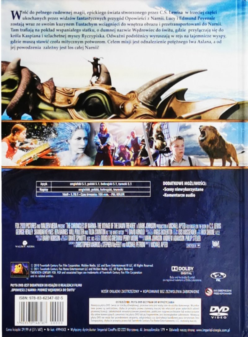 DVD. OPOWIEŚCI Z NARNII: PODRÓŻ WĘDROWCA DO ŚWITU