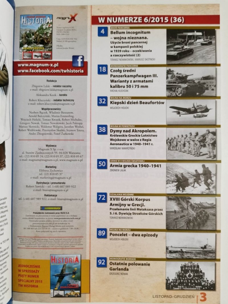 TECHNIKA WOJSKOWA HISTORIA LISTOPAD-GRUDZIEŃ NR 6/2015