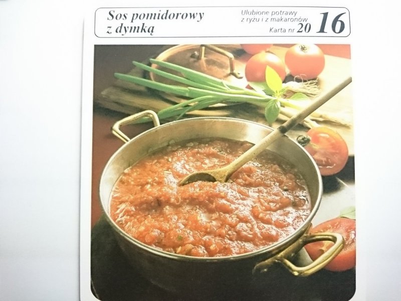 KARTA KULINARNA NR 20 SOS POMIDOROWY Z DYMKĄ