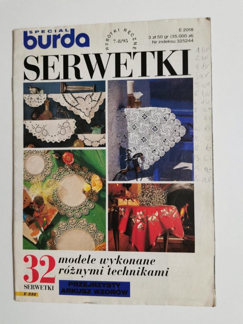 SPECIAL BURDA NR 7-8/95 SERWETKI 