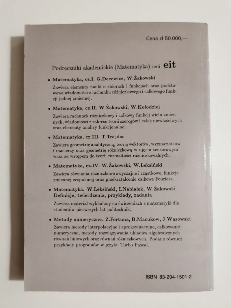 EIT MATEMATYKA DEFINICJE, TWIERDZENIA, PRZYKŁADY. ZADANIA 1992