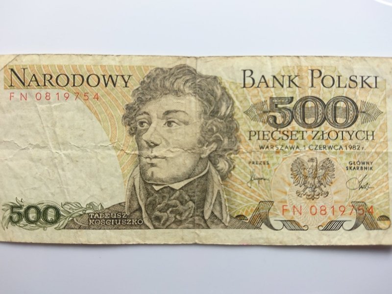 NARODOWY BANK POLSKI BANKNOT 500 ZŁ FN 0819754