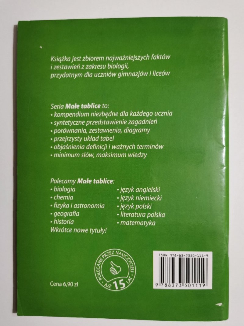 MAŁE TABLICE BIOLOGIA MAŁE TABLICE BIOLOGIA 