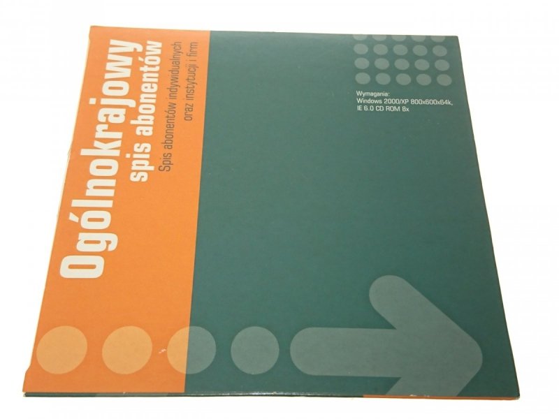 OGÓLNOKRAJOWY SPIS ABONENTÓW 2008/2009 PŁYTA CD