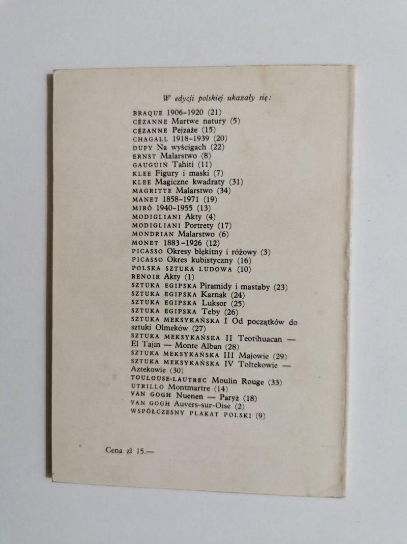 MAŁA ENCYKLOPEDIA SZTUKI TOM 32 DEGAS. TOALETA KOBIET 1976