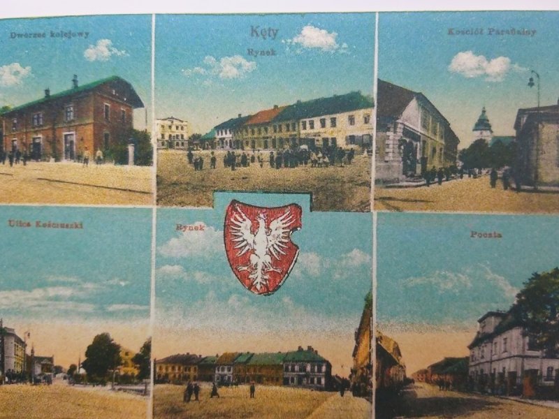 REPRINT. KĘTY - RYNEK; DWORZEC KOLEJOWY; POCZTA
