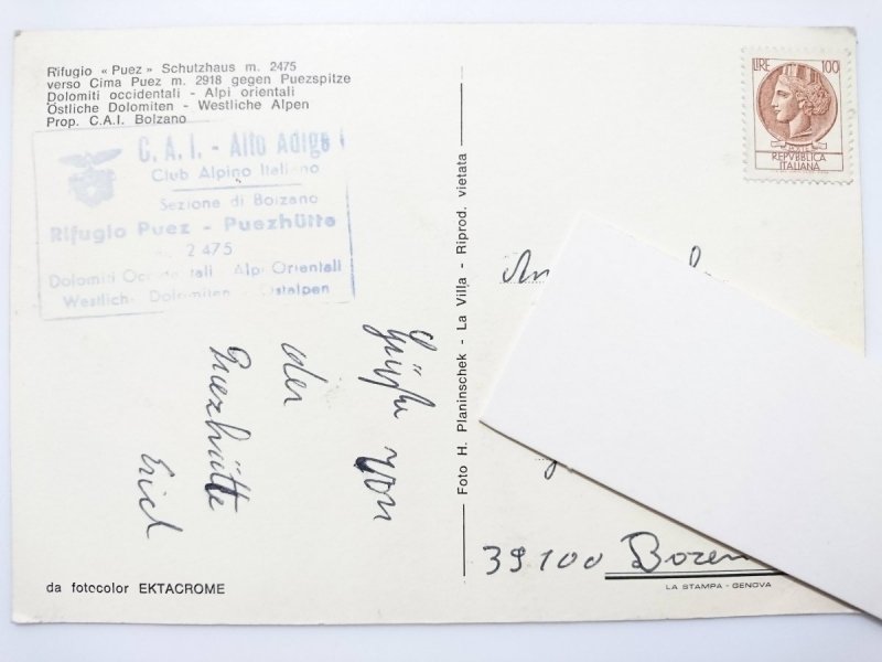 RIFUGIO PUEZ SCCHUTZHAUS M. 2475
