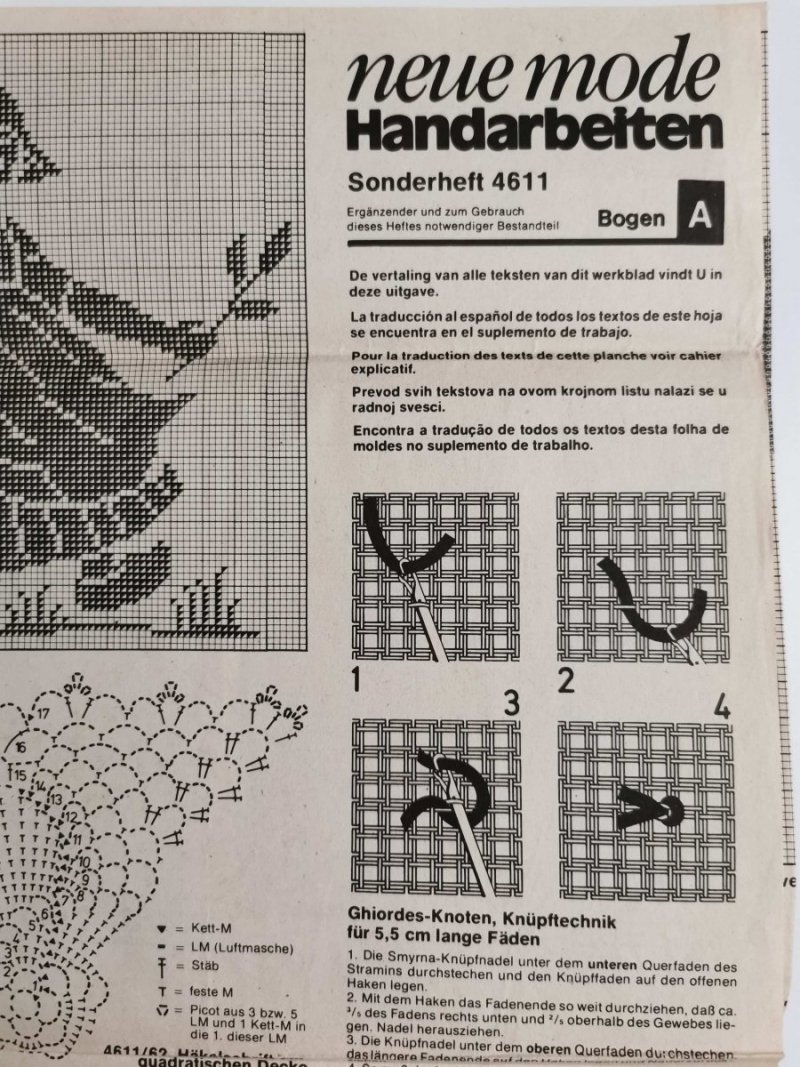 NEUE MODE HANDARBEITEN SONDERHEFT 4611 BOGEN B WYKRÓJ 
