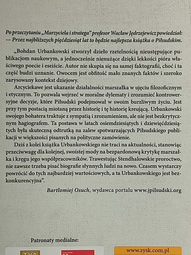 JÓZEF PIŁSUDSKI MARZYCIEL STRATEG - Bohdan Urbankowski