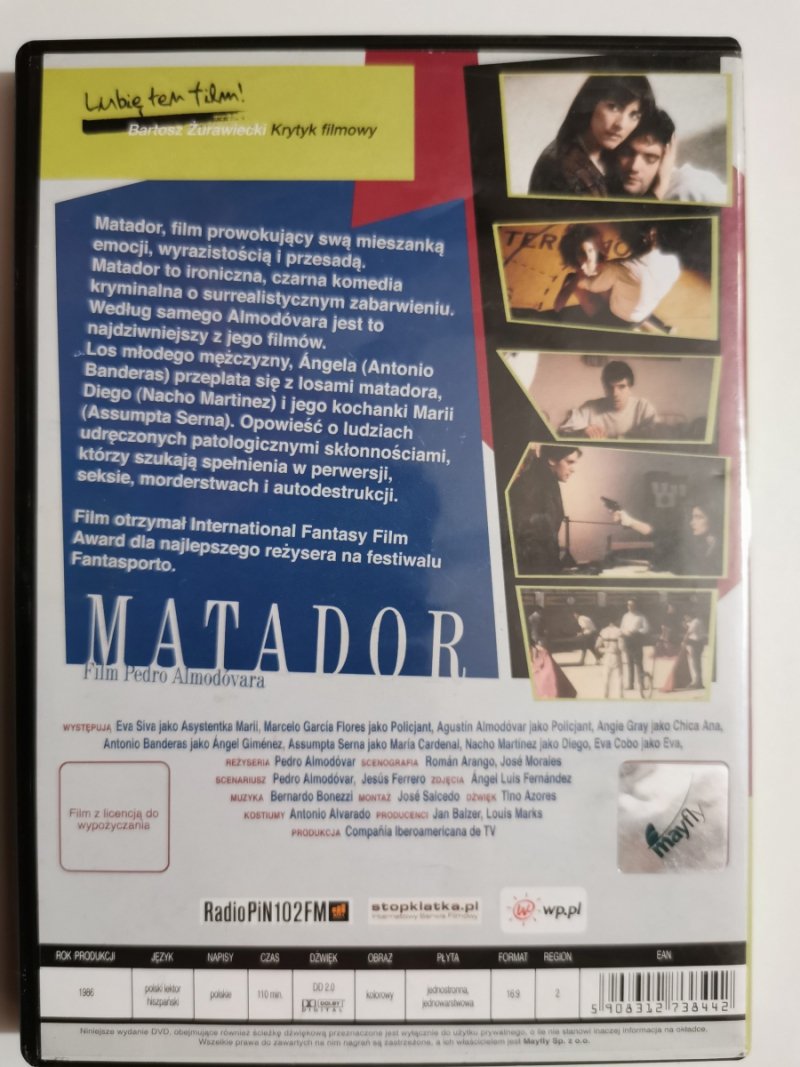 DVD. MATADOR. Film Pedro Almodovara