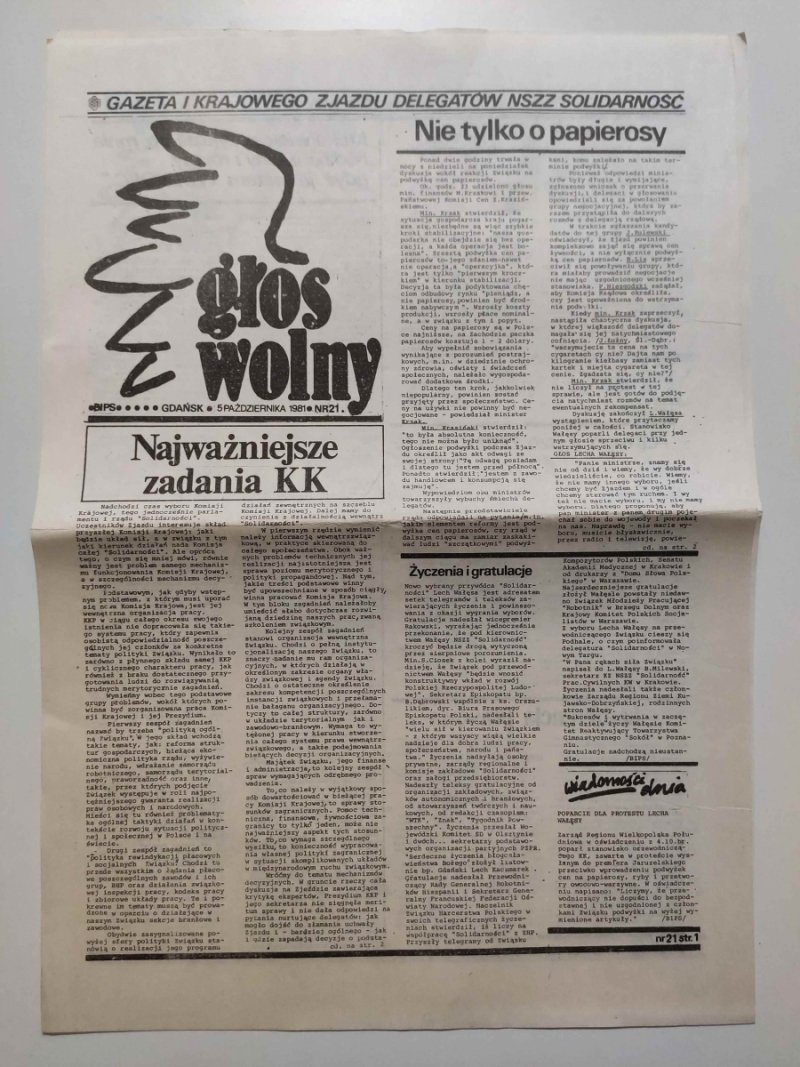 GŁOS WOLNY NR 21 – 05.10.1981