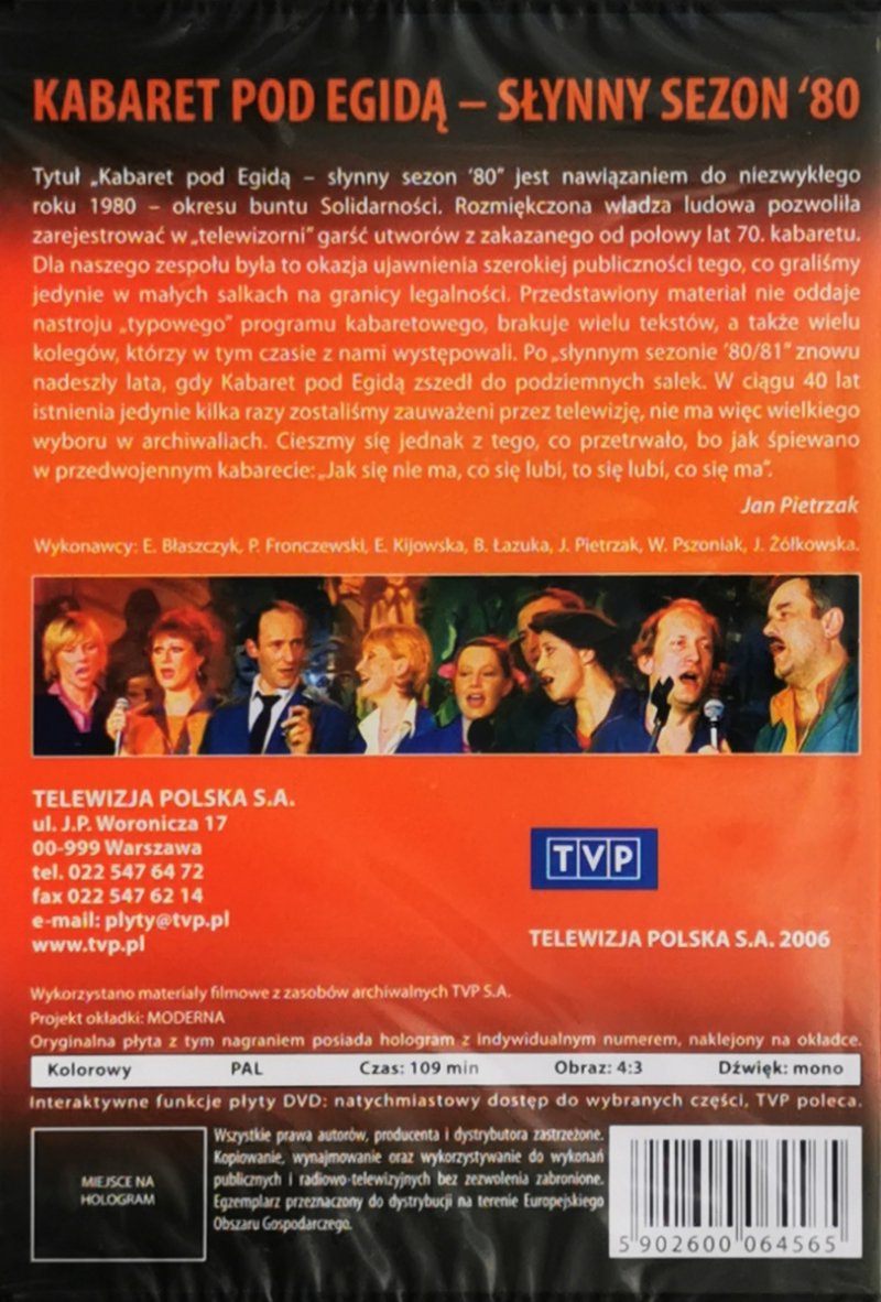 DVD. KABARET POD EGIDĄ - SŁYNNY SEZON '80