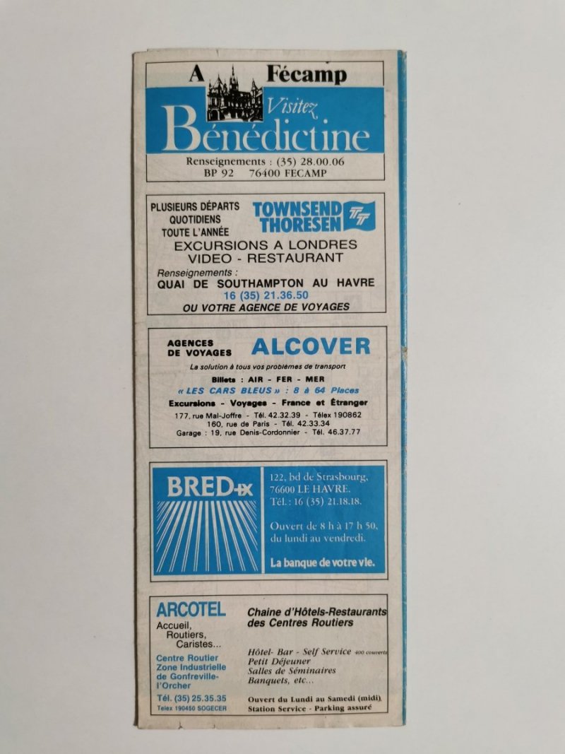 LE HAVRE. PLAN GUIDE NORMANDIE FRANCE 1985 