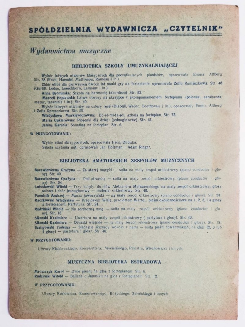 PORADNIK MUZYCZNY ROK I NR 2 KWIECIEŃ 1947