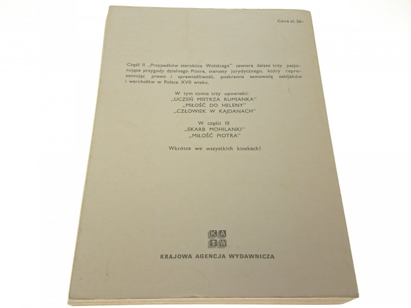 PRZYPADKI STAROŚCICA WOLSKIEGO TOM 2 Józef Hen 1976
