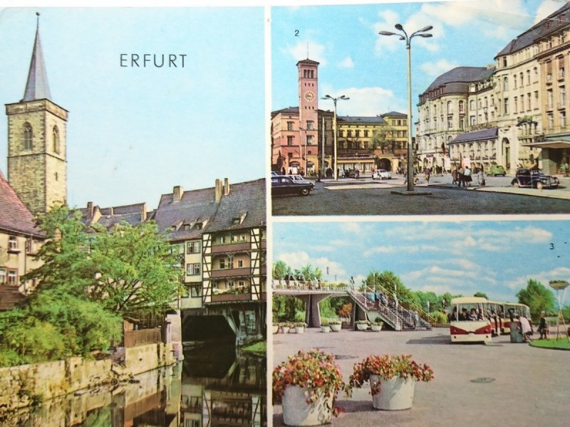 ERFURT. KRAMERBRUCKE; BAHNHOFSPLATZ MIT INTERHOTEL