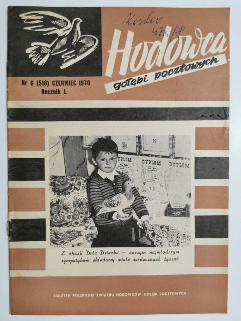 HODOWCA GOŁĘBI POCZTOWYCH NR 6 1976