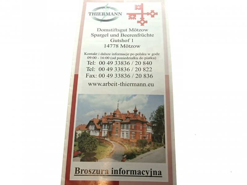 THIERMANN. DOMSTIFTSGUT MOTZOW SPARGEL UND