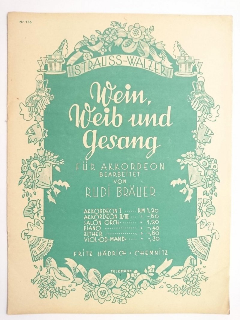 STRAUSS-WALZERT. WEIN, WEIB UND GESANG FUR AKKORDEON - Rudi Brauer 
