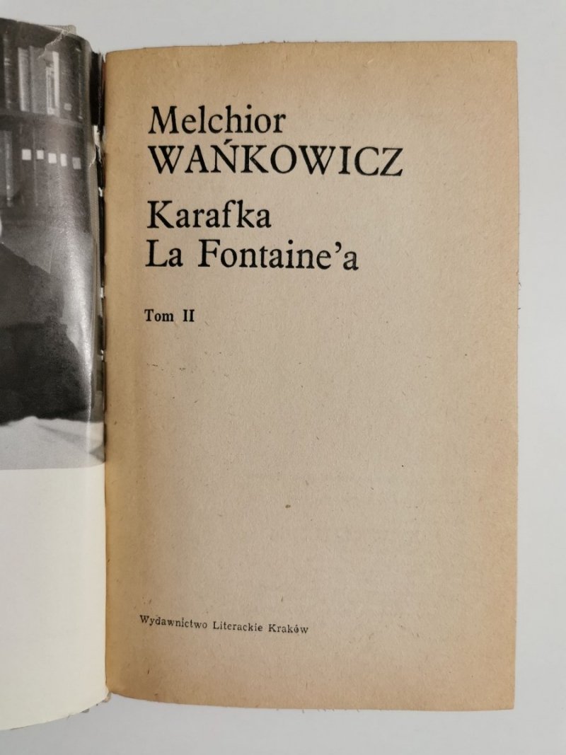 KARAFKA LA FONTAINE'A TOM II - Melchior Wańkowicz 1981