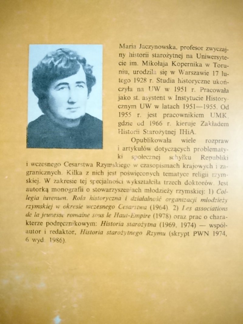 RELIGIE ŚWIATA RZYMSKIEGO - Maria Jaczynowska 1990