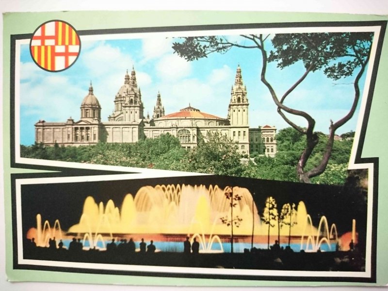 BARCELONA. FUENTE Y PALACIO DE MONTJUICH
