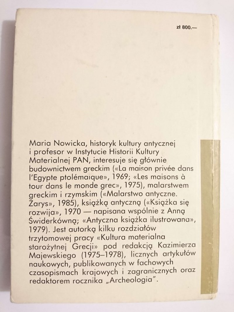 Z DZIEJÓW MALARSTWA GRECKIEGO I RZYMSKIEGO - Maria Nowicka 1988