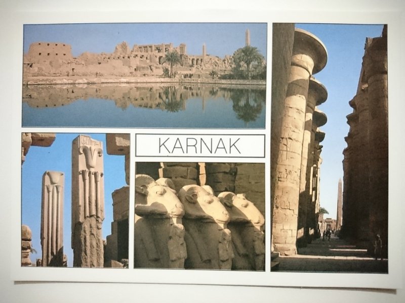 KARNAK. HALL OF COLUMNS RAMB HEADED SPHINXES