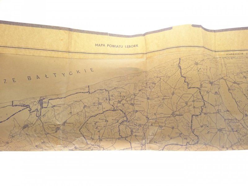 MAPA POWIATU LĘBORK 1: 100 000 1969