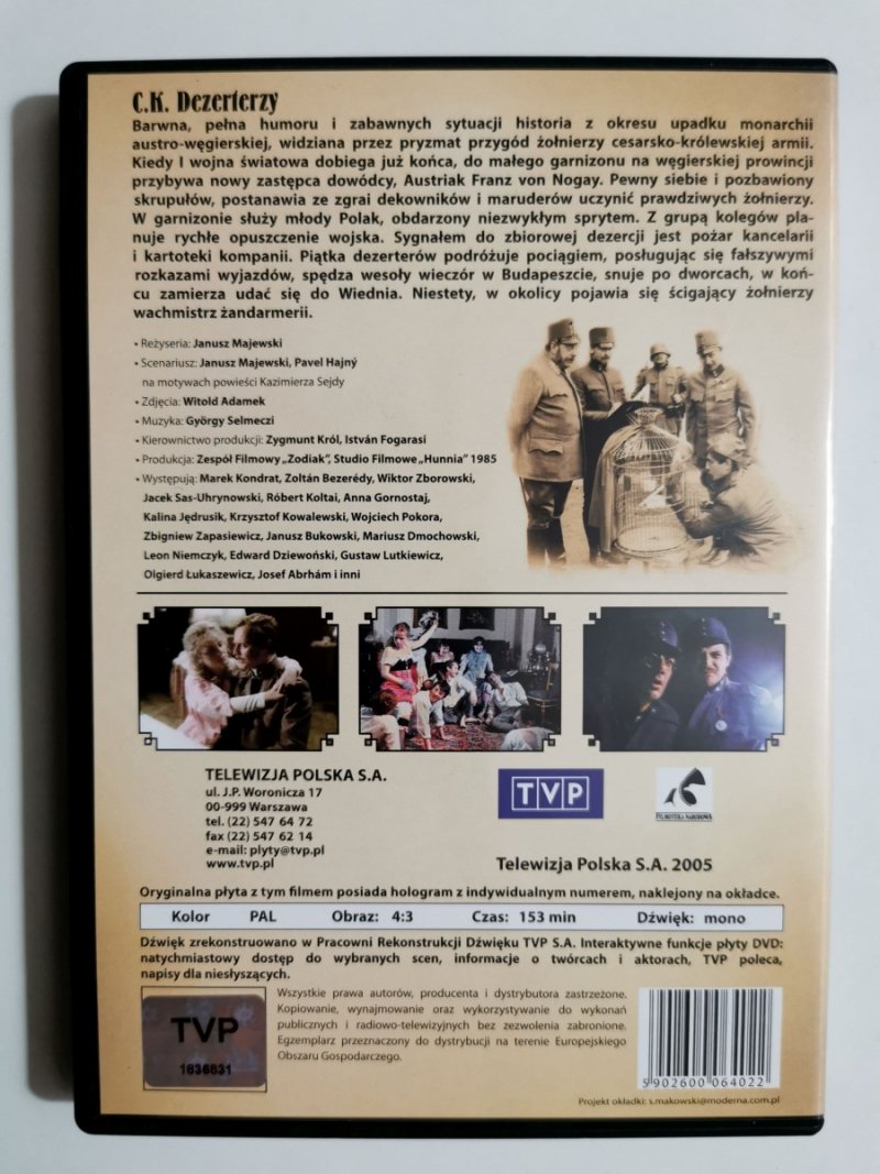 DVD. C.K. DEZERTERZY – ZBOROWSKI, KONDRAT