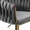 Hoker barowy Cofton Gold grafitowy Velvet