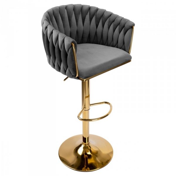Hoker barowy Cofton Gold grafitowy Velvet