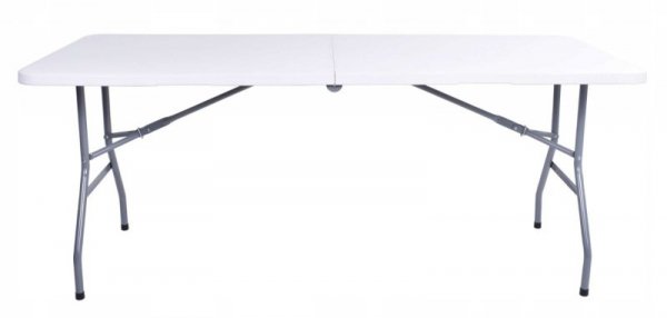 Stół cateringowy FETA WHITE składany w walizkę 180 cm biały