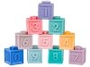 Miękkie Klocki Sensoryczne, Cyferki, Figury geometryczne, Kształty 12 sztuk, Edukacyjny zestaw klocków dla malucha