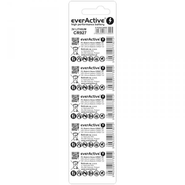 Bateria EVERACTIVE CR927 3V litowa blister (5szt)