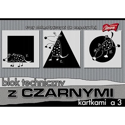 Blok techniczny szkolny A3 czarne kartki 10 kartek 180g UNIPAP