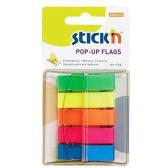 Zakładki indeksujące w podajniku mix 45x12mm (200sztuk) 26029 STICK&#039;N