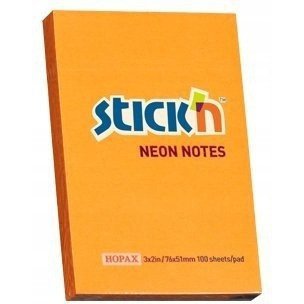 Bloczek STICK&quot;N 76x51mm 100k pomarańczowy neon 21160