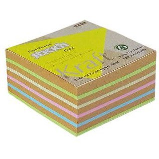 Bloczek nieklejony 76x76mm 400k 5 kolorów KRAFT 21824 STICK`N