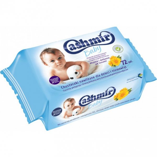 Chusteczki higieniczne nawilżane CASHMIR Baby (72 chusteczki) z wyciągiem z nagietka i panthenolem