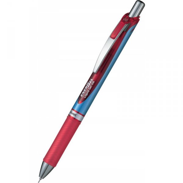 Cienkopis kulkowy BLN75-B czerwony PENTEL ENERGEL z płynnym tuszem żelowym