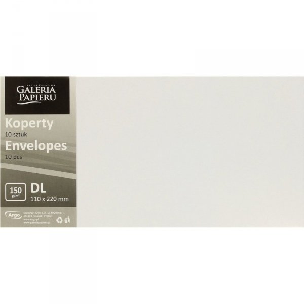 Koperta DL Pearl diamentowa biel (10szt.) 280139 Galeria Papieru