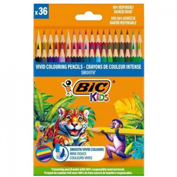 Kredki drewniane ECO SMOOTH 36 kolorów 525788 BIC