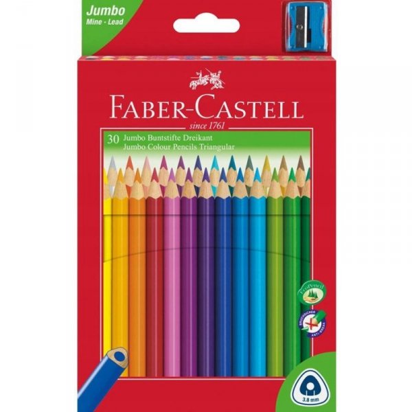 Kredki trójkątne FABER-CASTELL Junior Grip 30 kolorów 116530 FC