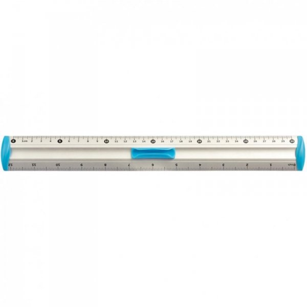Linijka aluminiowa 30cm uchwyt niebieski BL040-NC TETIS