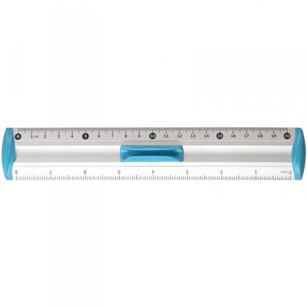 Linijka aluminiowa 20cm uchwyt niebieski BL040-NB TETIS