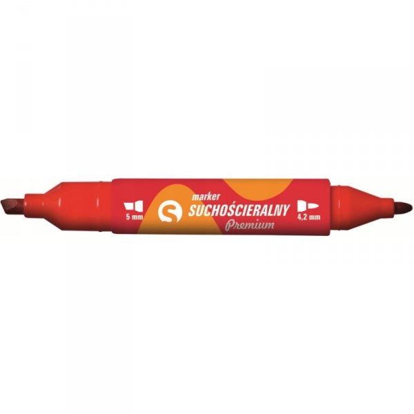 Marker suchościeralny dwustronny czerwony KM504-C2 TETIS 5mm/4.2mm