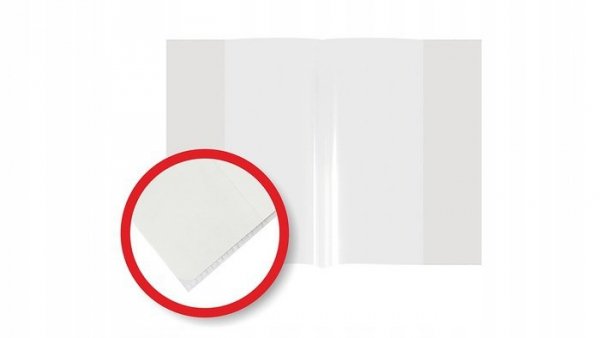 Okładka na zeszyty szkolne A5 bezbarwne 50 sztuk PP/PE 21,2x30x3cm OPP-01 BIURFOL