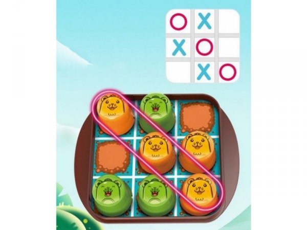 Edukacyjna Gra Logiczna &quot;MOLE MAZE&quot; 2w1 SZYBKIE KUBECZKI, Kółko Krzyżyk, Karty